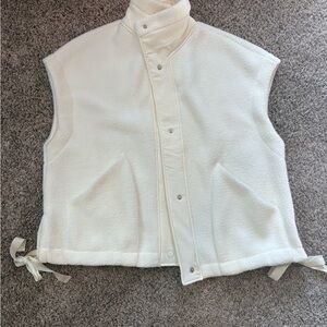 White Sleeveless Fleece Vest